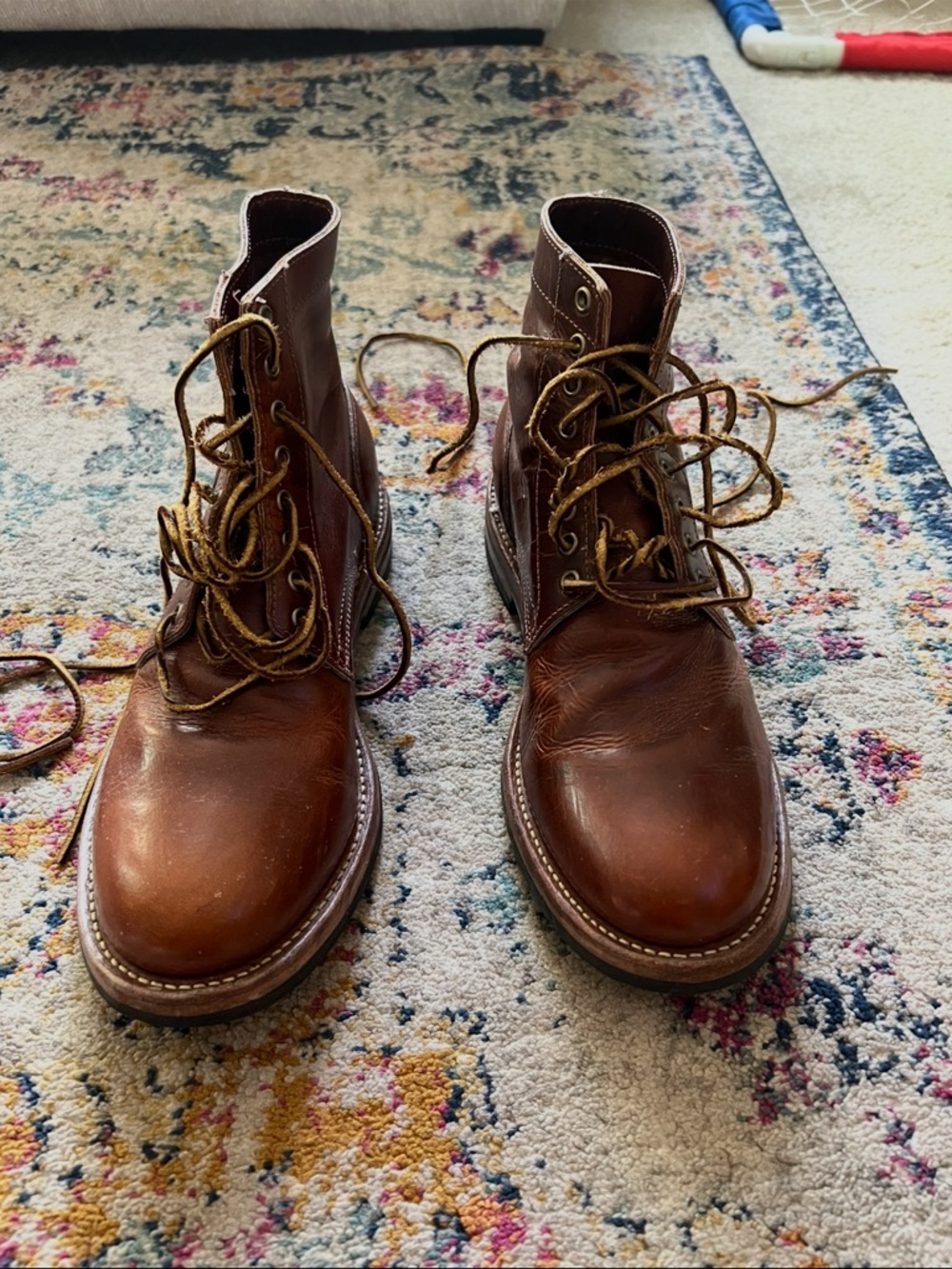 Oak Street Bootmakers- Men's Brown Leather Lace-Up Work Boots